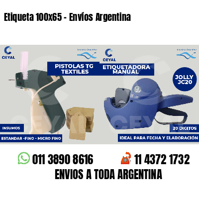 Etiqueta 100x65 - Envíos Argentina