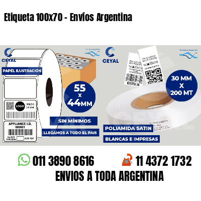 Etiqueta 100x70 - Envíos Argentina
