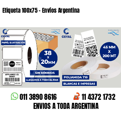 Etiqueta 100x75 - Envíos Argentina