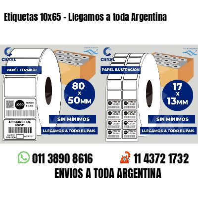 Etiquetas 10×65 – Llegamos a toda Argentina
