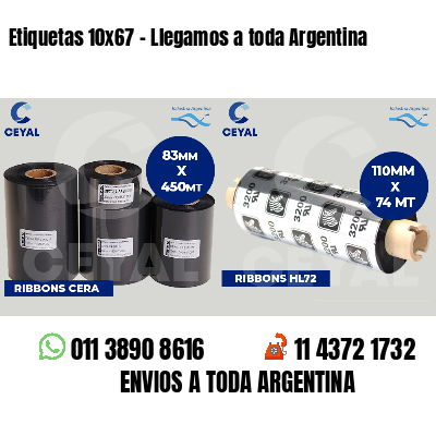 Etiquetas 10x67 - Llegamos a toda Argentina