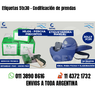 Etiquetas 51x30 - Codificación de prendas