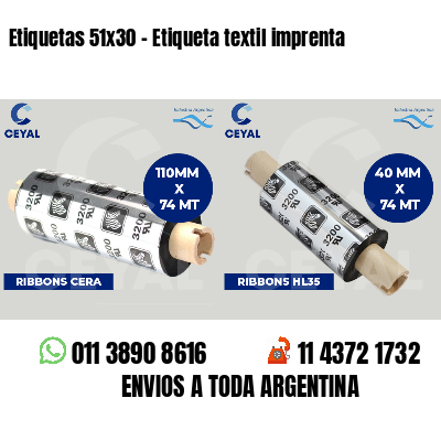 Etiquetas 51x30 - Etiqueta textil imprenta
