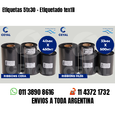 Etiquetas 51x30 - Etiquetado textil