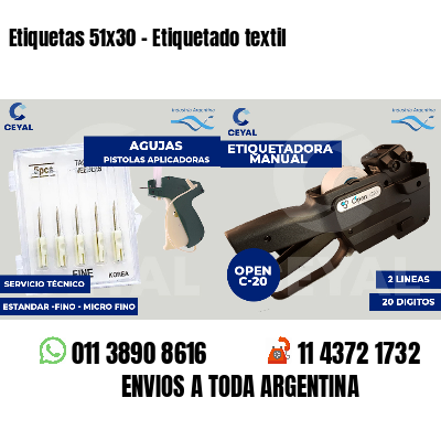 Etiquetas 51x30 - Etiquetado textil