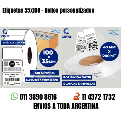Etiquetas 55x100 - Rollos personalizados