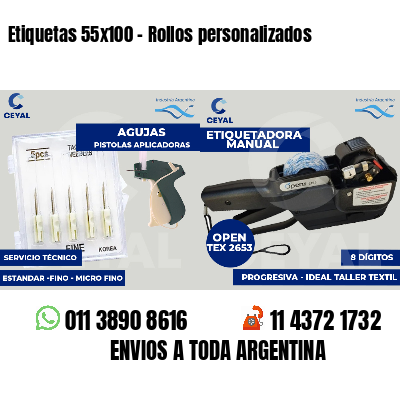 Etiquetas 55x100 - Rollos personalizados
