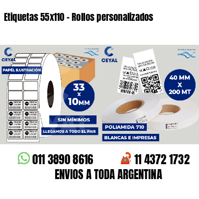 Etiquetas 55x110 - Rollos personalizados