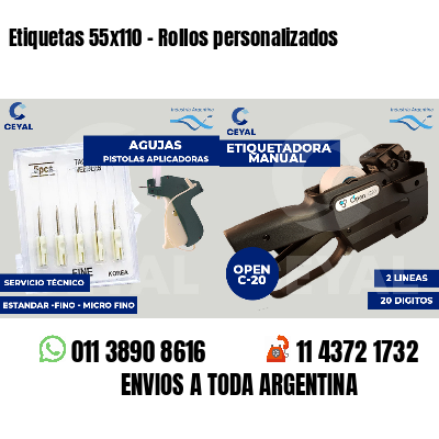 Etiquetas 55x110 - Rollos personalizados