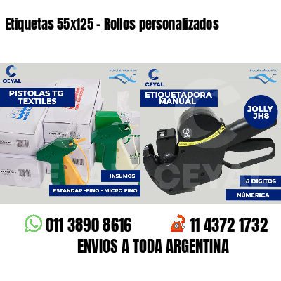 Etiquetas 55x125 - Rollos personalizados