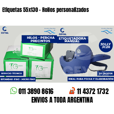Etiquetas 55x130 - Rollos personalizados