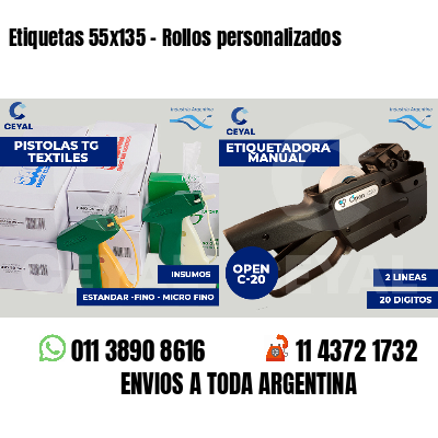 Etiquetas 55x135 - Rollos personalizados