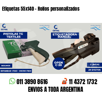 Etiquetas 55x140 - Rollos personalizados