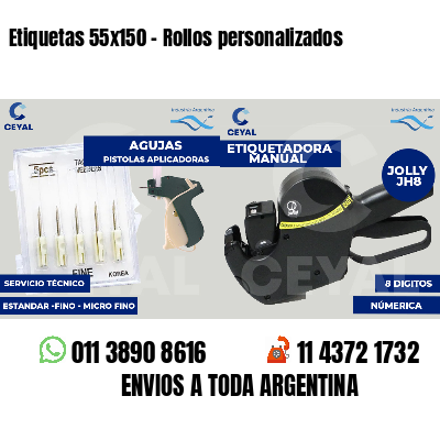 Etiquetas 55x150 - Rollos personalizados