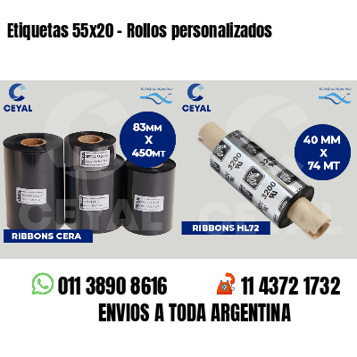 Etiquetas 55x20 - Rollos personalizados