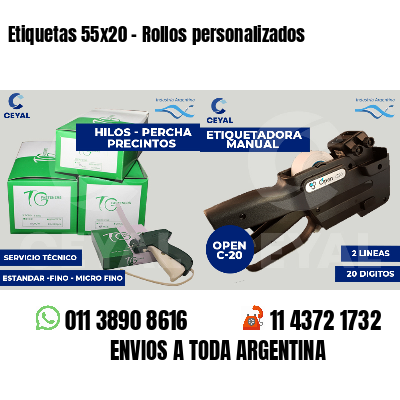 Etiquetas 55x20 - Rollos personalizados