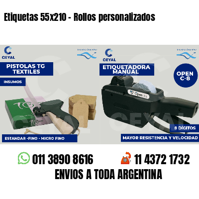 Etiquetas 55x210 - Rollos personalizados