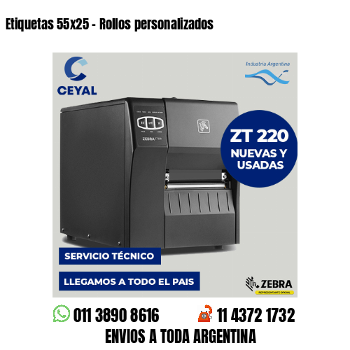 Etiquetas 55×25 – Rollos personalizados