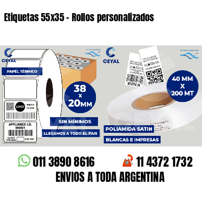 Etiquetas 55x35 - Rollos personalizados