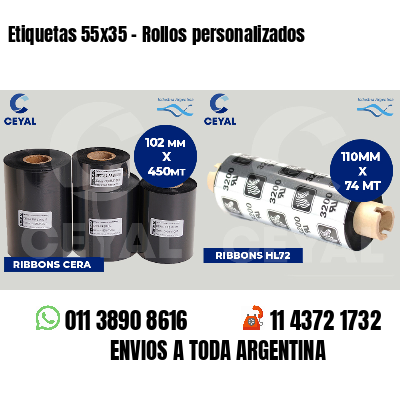 Etiquetas 55x35 - Rollos personalizados