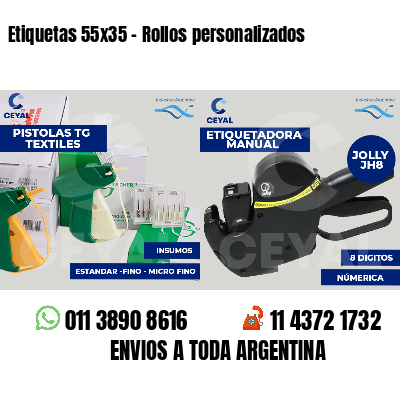 Etiquetas 55x35 - Rollos personalizados