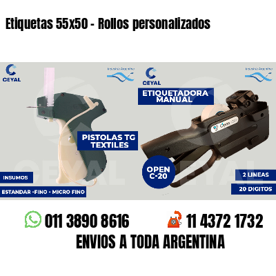 Etiquetas 55x50 - Rollos personalizados