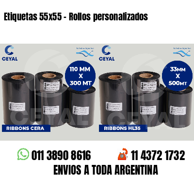 Etiquetas 55x55 - Rollos personalizados