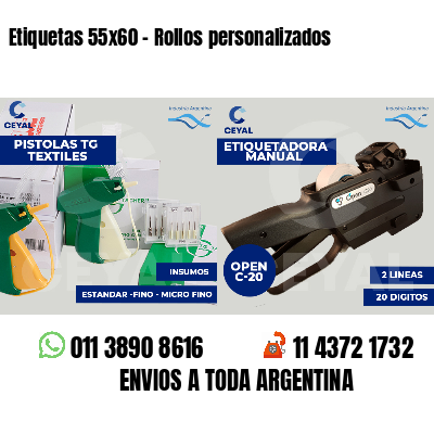 Etiquetas 55x60 - Rollos personalizados