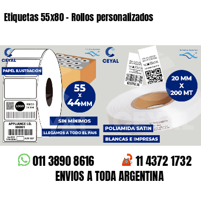 Etiquetas 55x80 - Rollos personalizados
