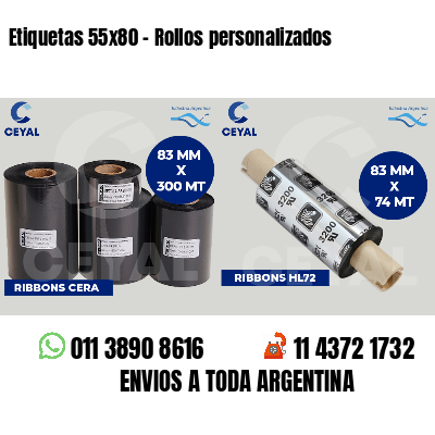 Etiquetas 55x80 - Rollos personalizados