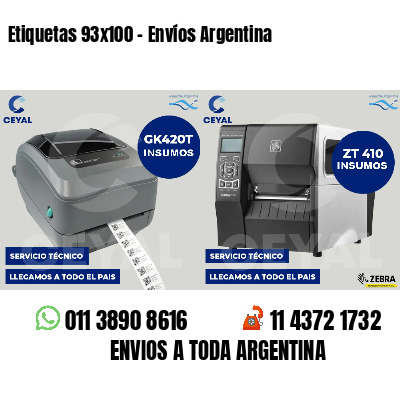 Etiquetas 93x100 - Envíos Argentina