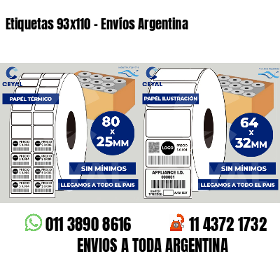 Etiquetas 93x110 - Envíos Argentina