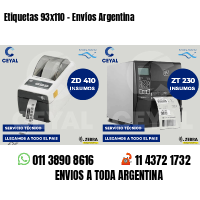 Etiquetas 93x110 - Envíos Argentina