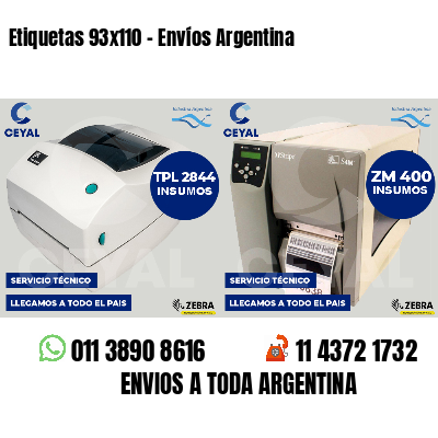 Etiquetas 93x110 - Envíos Argentina