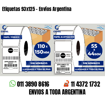 Etiquetas 93x125 - Envíos Argentina