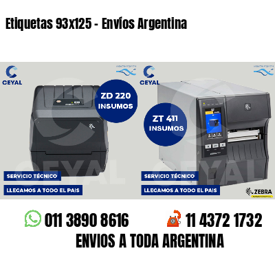 Etiquetas 93x125 - Envíos Argentina