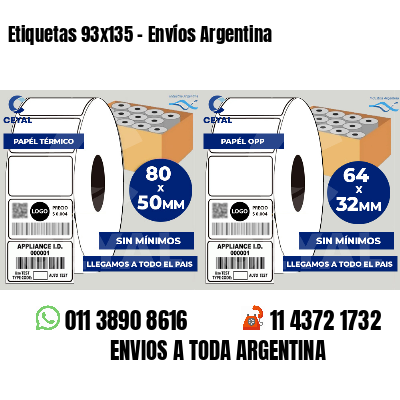 Etiquetas 93x135 - Envíos Argentina