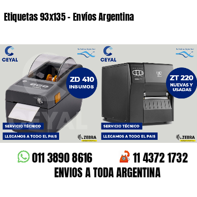 Etiquetas 93x135 - Envíos Argentina