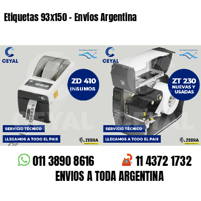 Etiquetas 93x150 - Envíos Argentina