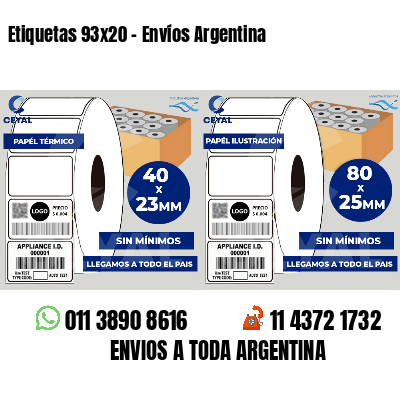 Etiquetas 93x20 - Envíos Argentina