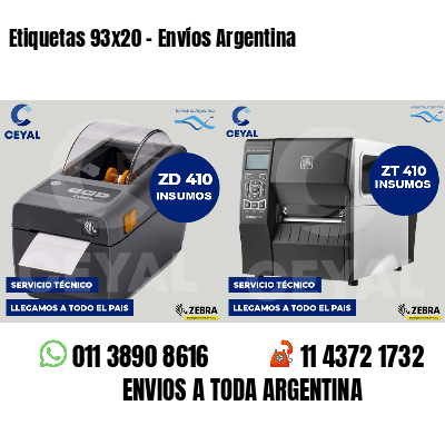 Etiquetas 93x20 - Envíos Argentina