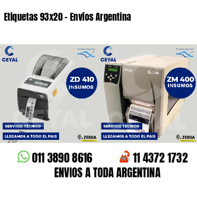 Etiquetas 93x20 - Envíos Argentina