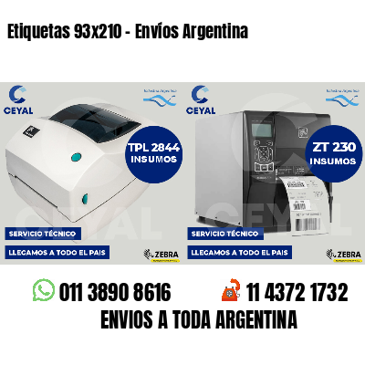 Etiquetas 93x210 - Envíos Argentina