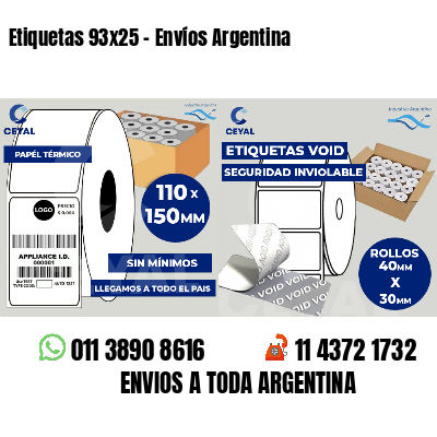 Etiquetas 93x25 - Envíos Argentina