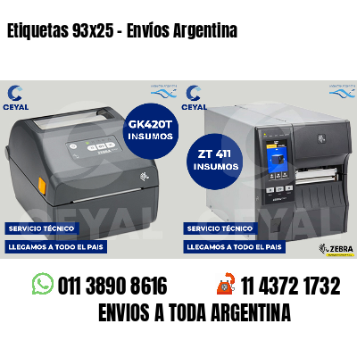 Etiquetas 93x25 - Envíos Argentina