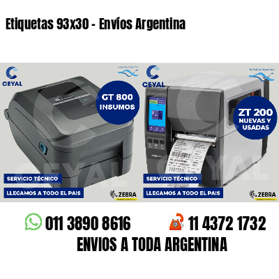 Etiquetas 93x30 - Envíos Argentina