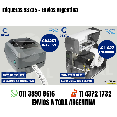 Etiquetas 93x35 - Envíos Argentina