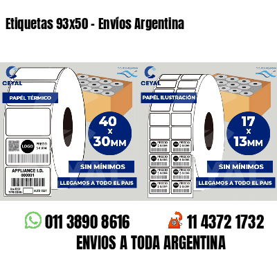Etiquetas 93x50 - Envíos Argentina