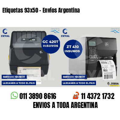 Etiquetas 93x50 - Envíos Argentina