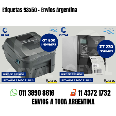 Etiquetas 93x50 - Envíos Argentina